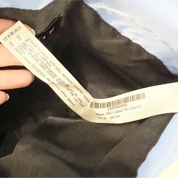 Uterque Foldover Envelope Puffer Clutch Wristlet Bag Blue - Picture 6 of 6